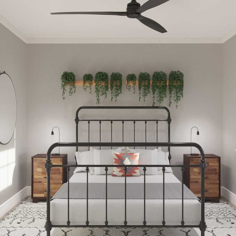 Bohemian, Industrial, Midcentury Modern Bedroom Design by Havenly Interior Designer Sharon