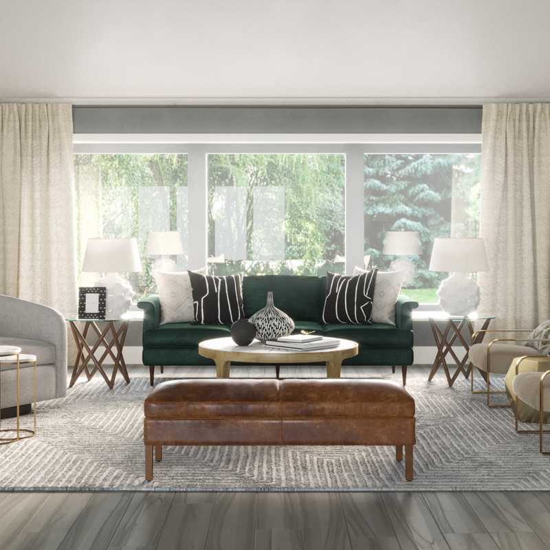 Contemporary, Eclectic Living Room Design by Havenly Interior Designer Natalie