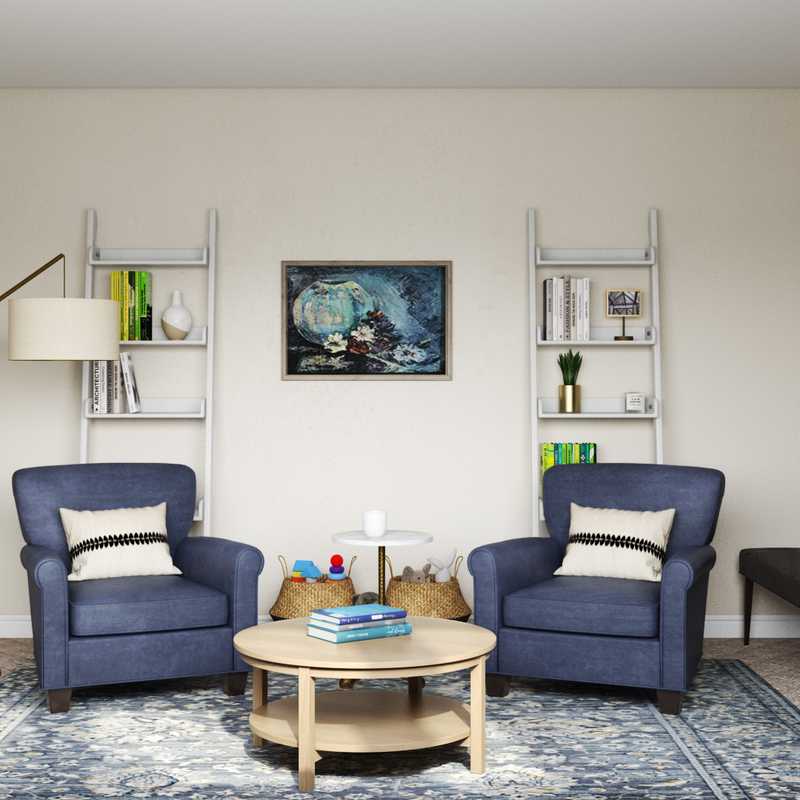 Traditional, Farmhouse Living Room Design by Havenly Interior Designer Sarah