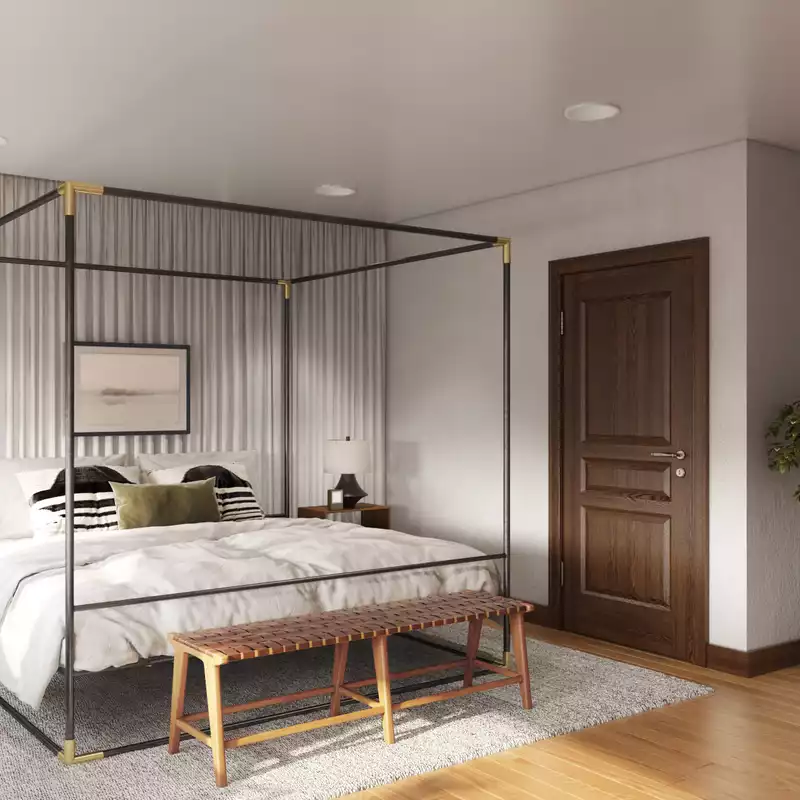 Modern, Industrial, Rustic Bedroom Design by Havenly Interior Designer Kelsey