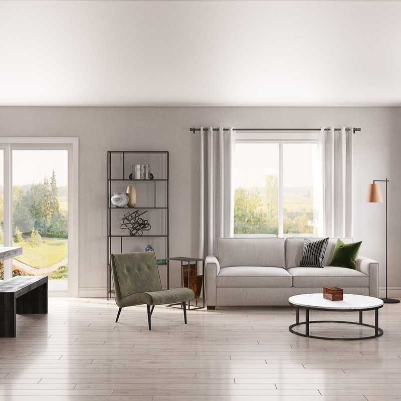 Modern, Midcentury Modern Living Room Design by Havenly Interior Designer Robyn