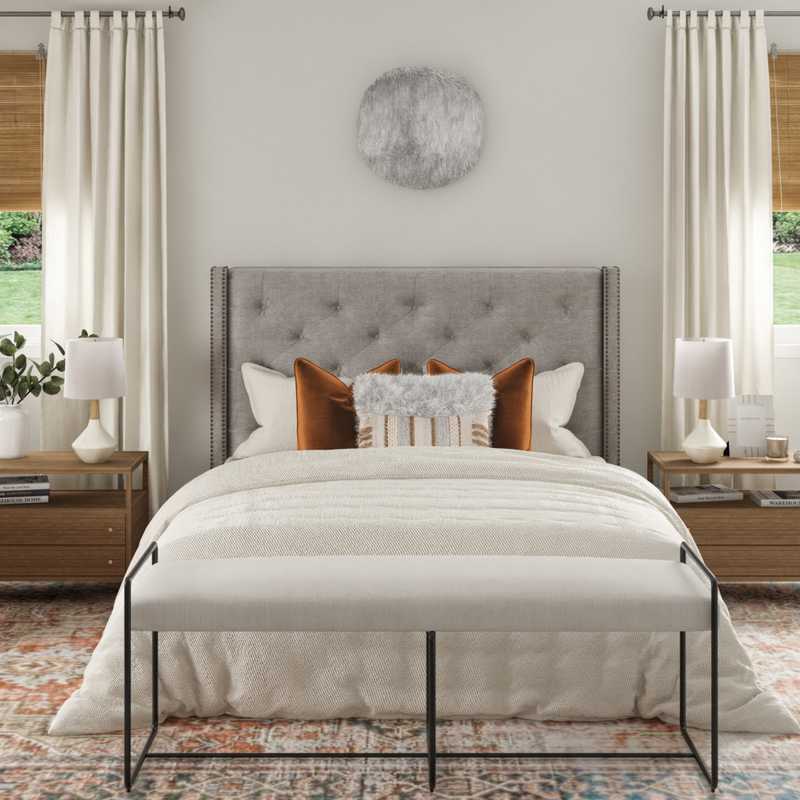 Contemporary, Bohemian, Midcentury Modern Bedroom Design by Havenly Interior Designer Abby