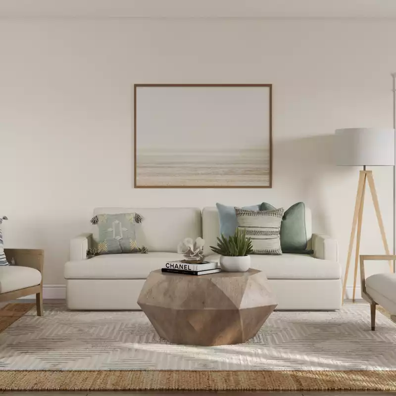 Contemporary, Classic, Coastal Living Room Design by Havenly Interior Designer Abby
