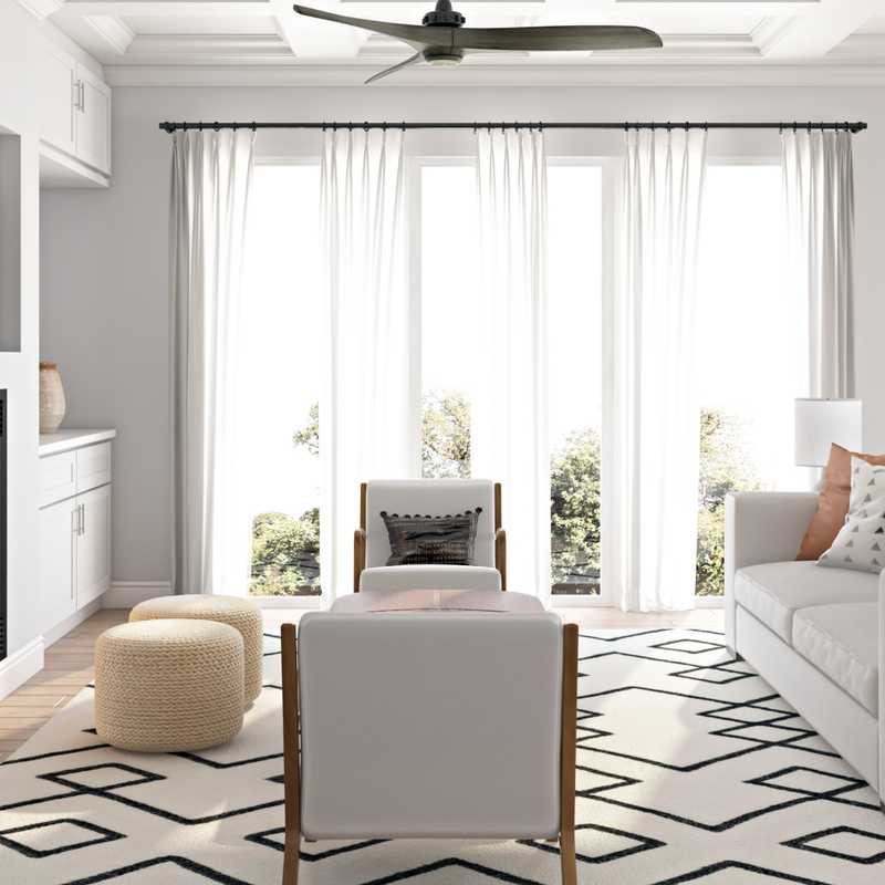 Coastal, Midcentury Modern, Scandinavian Living Room Design by Havenly Interior Designer Carsey