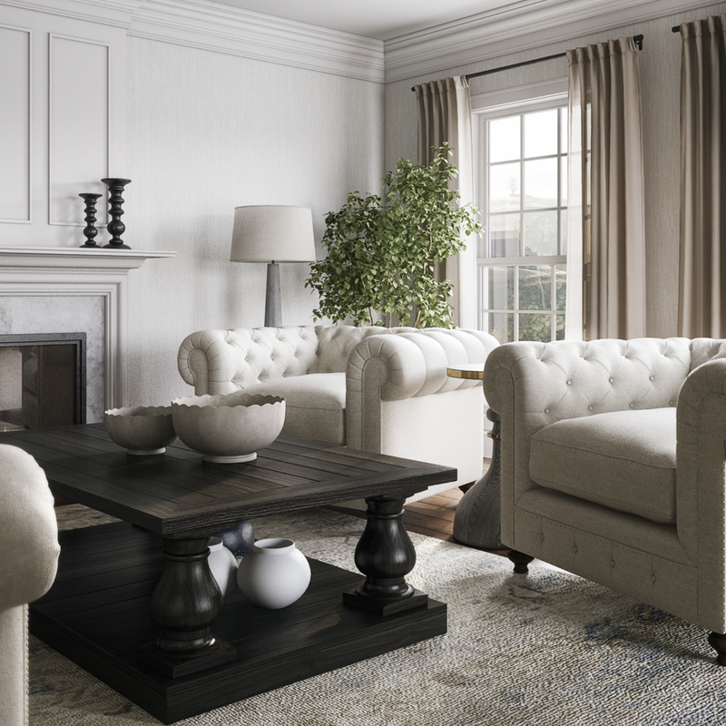 Transitional, Classic Contemporary Living Room Design by Havenly Interior Designer Rumki