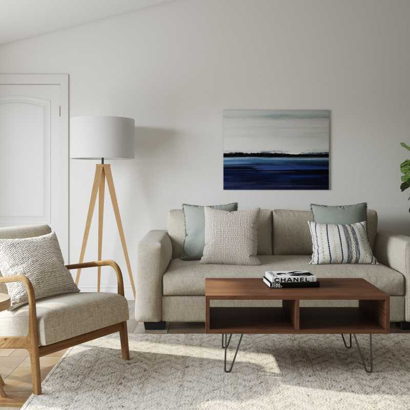 Modern, Bohemian, Coastal, Minimal, Scandinavian Living Room Design by Havenly Interior Designer Emma