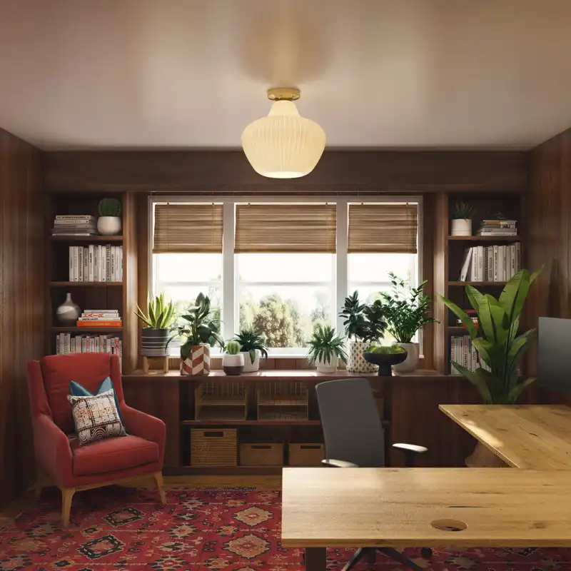 Bohemian, Midcentury Modern Office Design by Havenly Interior Designer Dani