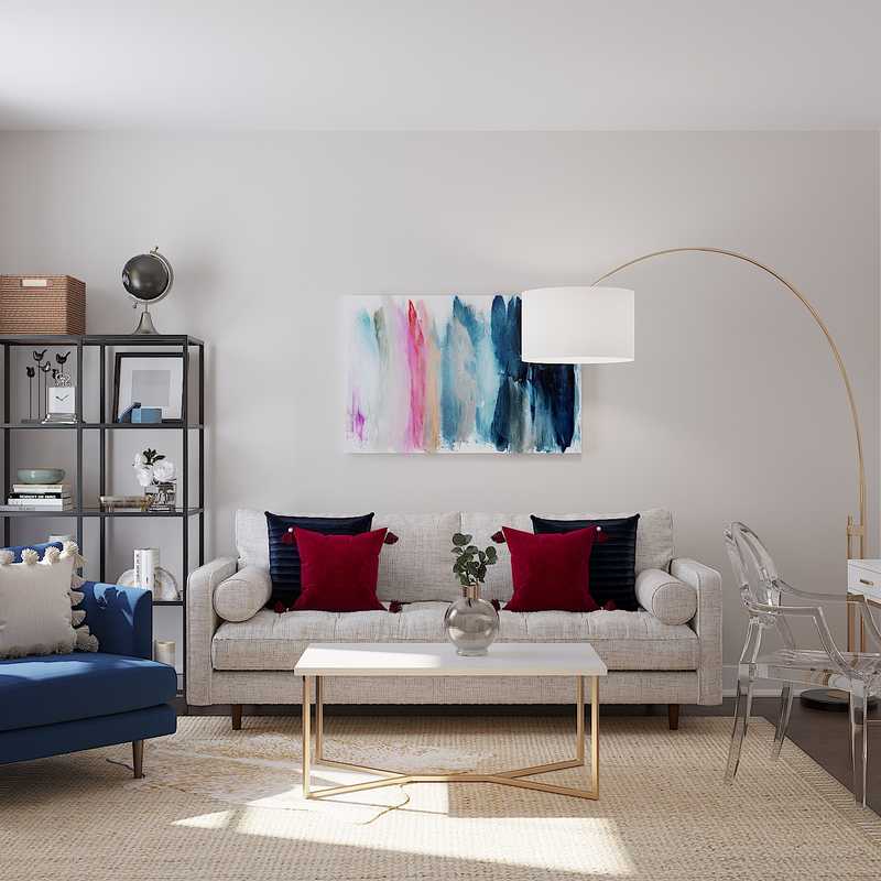 Contemporary, Modern, Glam Living Room Design by Havenly Interior Designer Randi