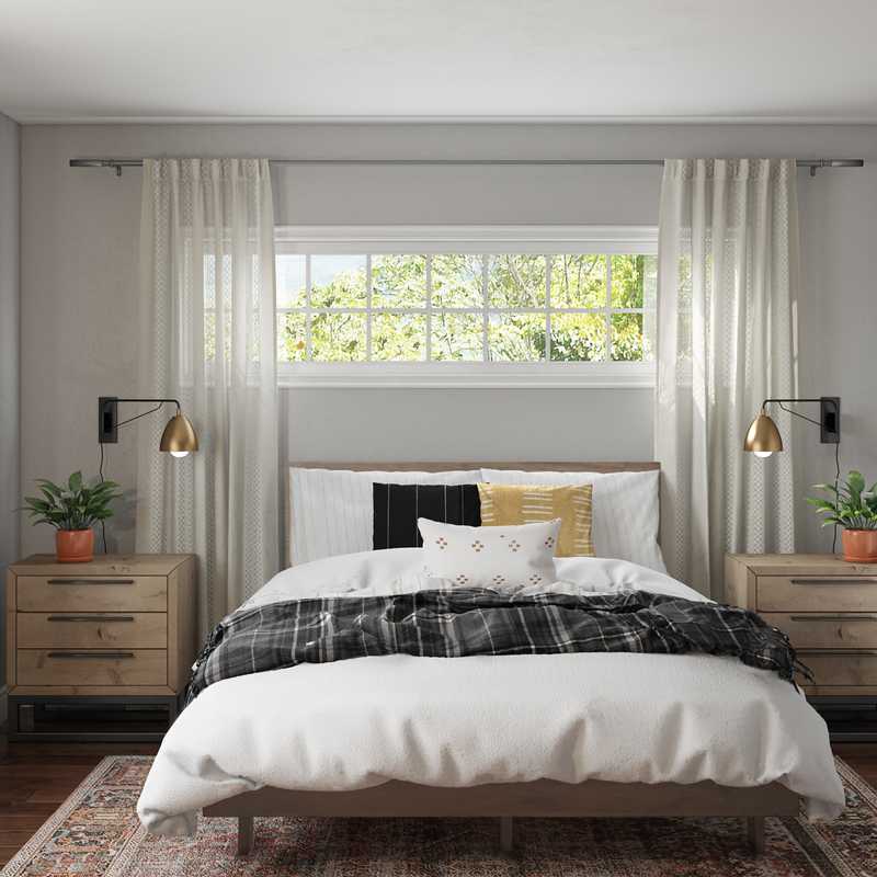 Eclectic, Bohemian, Midcentury Modern Bedroom Design by Havenly Interior Designer Ella