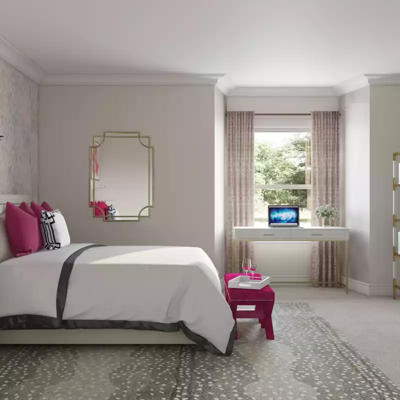 Eclectic, Preppy Bedroom Design by Havenly Interior Designer Jasmine