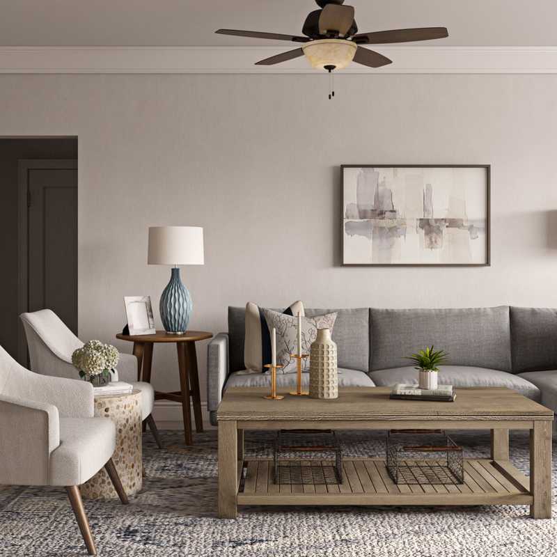 Modern, Farmhouse Living Room Design by Havenly Interior Designer Maria