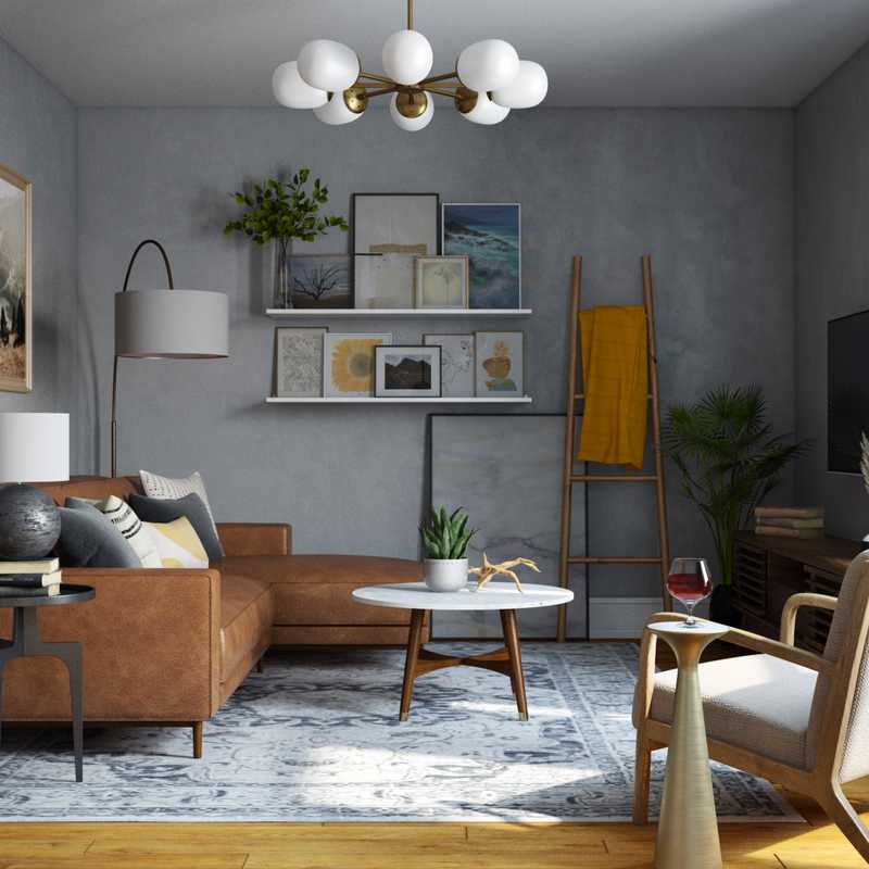 Bohemian, Midcentury Modern, Scandinavian Living Room Design by Havenly Interior Designer Dani