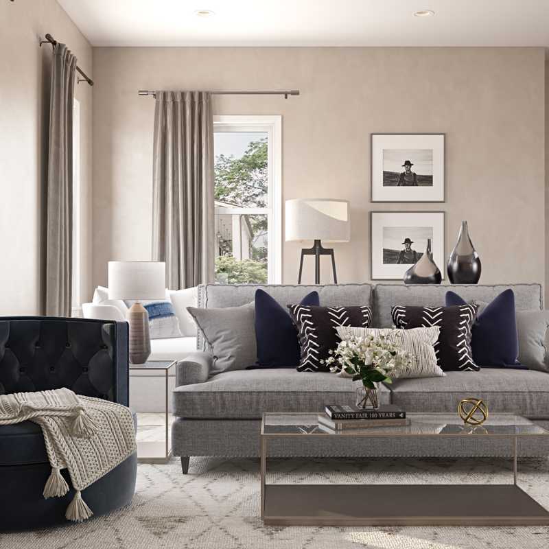 Bohemian, Traditional, Midcentury Modern Living Room Design by Havenly Interior Designer Karen