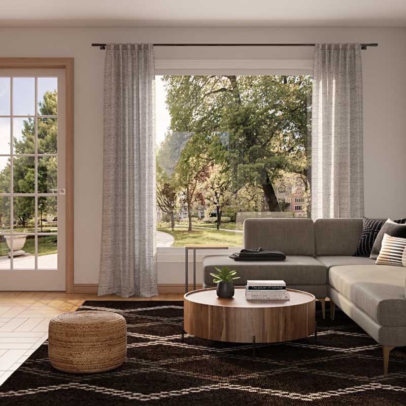 Modern, Industrial, Midcentury Modern Living Room Design by Havenly Interior Designer Brittany