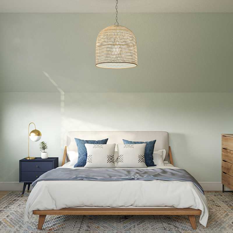 Bohemian, Coastal, Minimal Bedroom Design by Havenly Interior Designer Katie