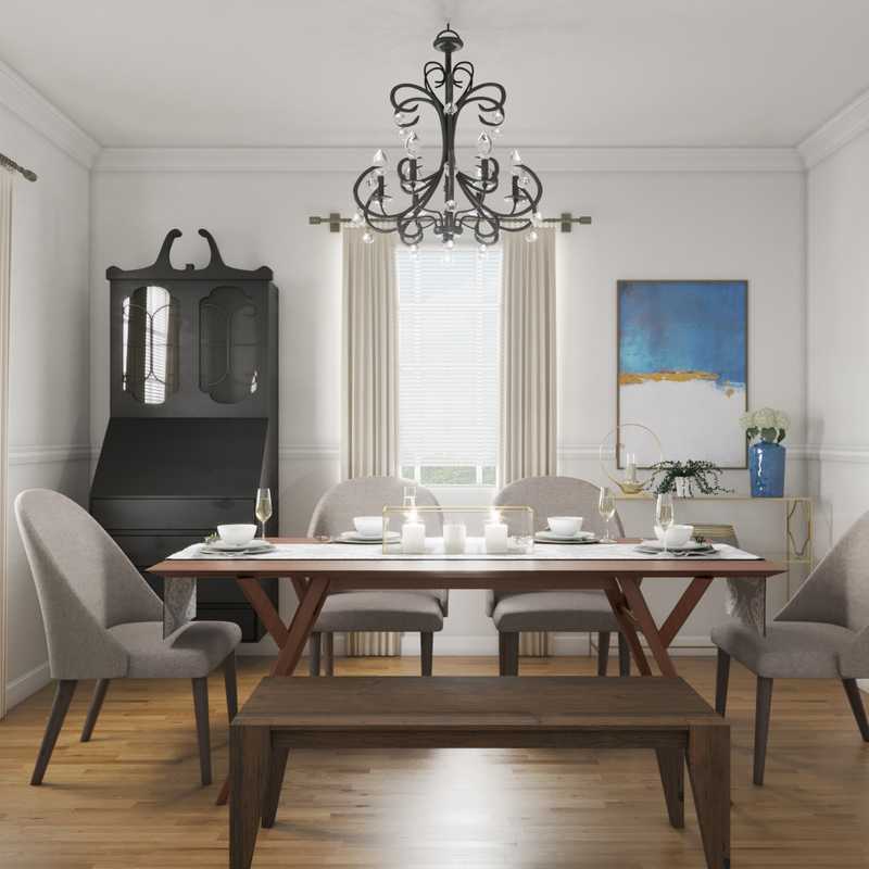 Contemporary, Modern, Glam, Midcentury Modern Dining Room Design by Havenly Interior Designer Diana