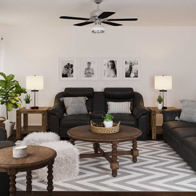 Farmhouse Living Room Design by Havenly Interior Designer Rachel