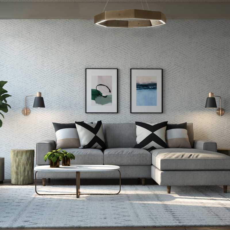 Modern, Eclectic, Midcentury Modern Living Room Design by Havenly Interior Designer Cathrine
