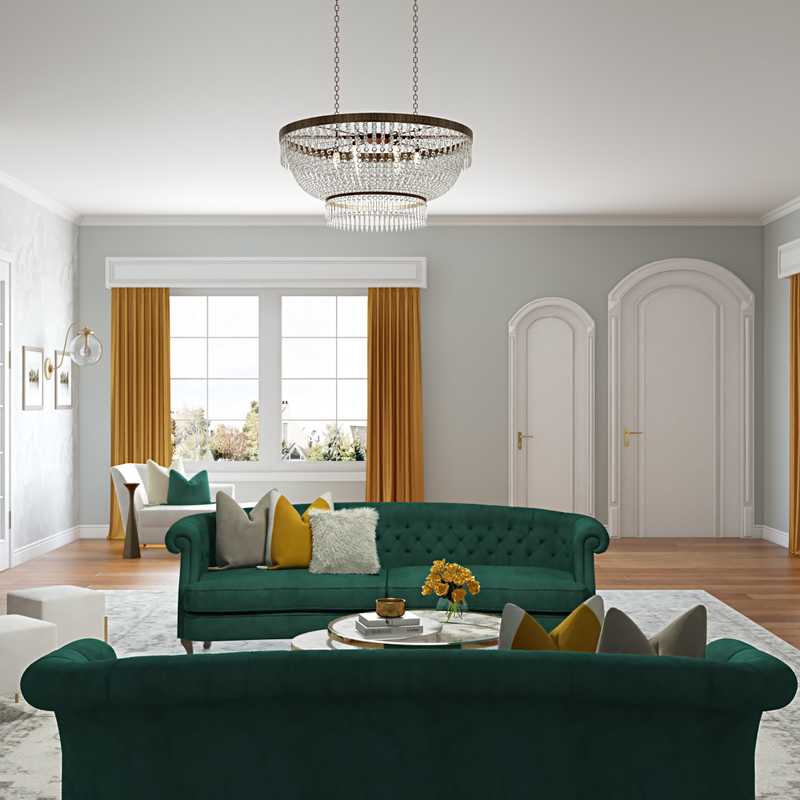 Classic, Glam, Traditional Living Room Design by Havenly Interior Designer Stacy