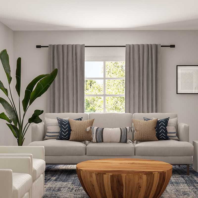 Bohemian, Midcentury Modern, Scandinavian Living Room Design by Havenly Interior Designer Waleska