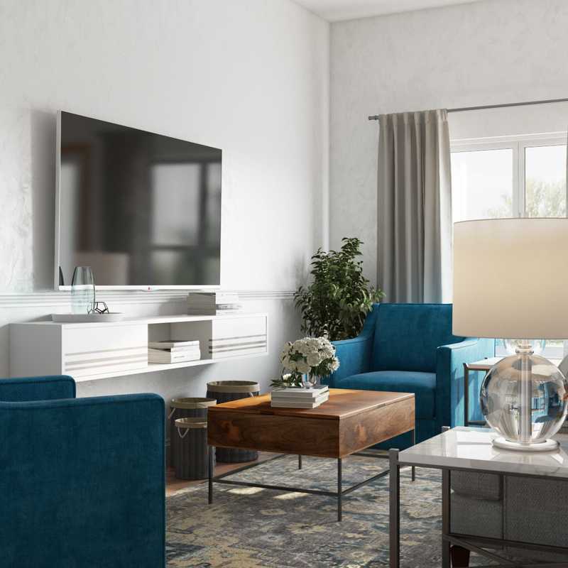 Classic, Preppy Living Room Design by Havenly Interior Designer Kacey