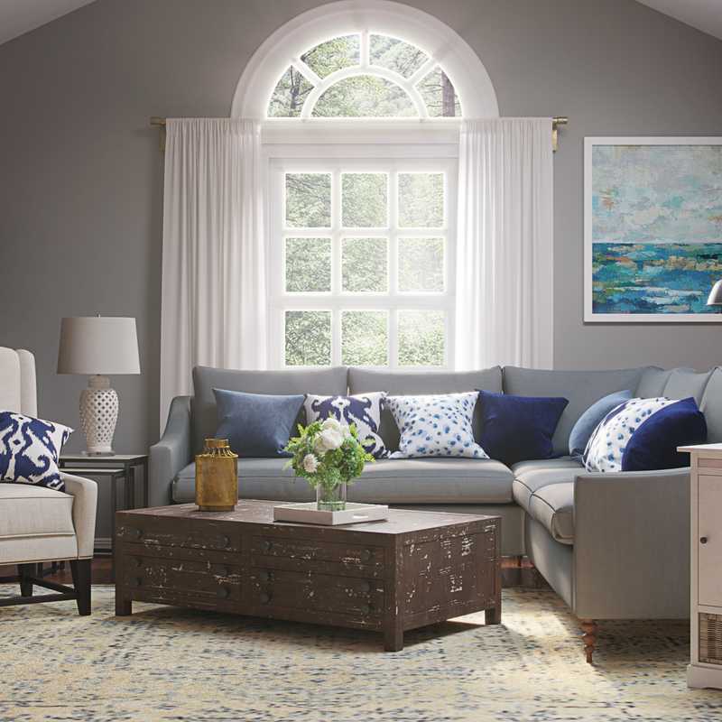 Classic, Rustic Living Room Design by Havenly Interior Designer Tracie