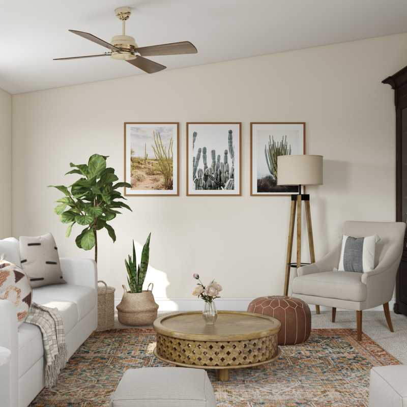 Bohemian, Scandinavian Living Room Design by Havenly Interior Designer Chelsey