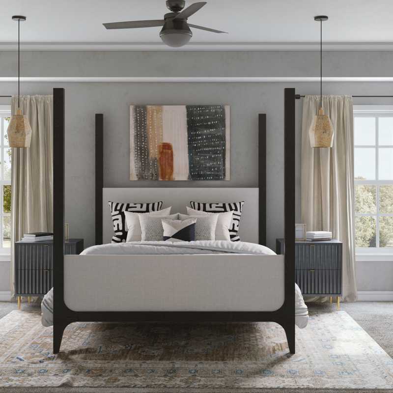 Classic, Bohemian, Transitional, Midcentury Modern Bedroom Design by Havenly Interior Designer Catrina