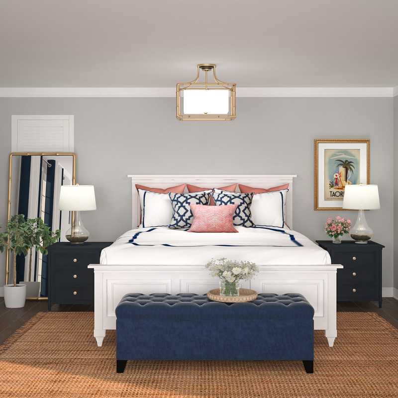 Classic, Coastal, Glam, Traditional, Preppy Bedroom Design by Havenly Interior Designer Lisa