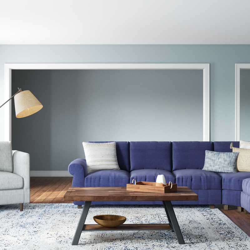 Eclectic, Midcentury Modern Living Room Design by Havenly Interior Designer Nancy