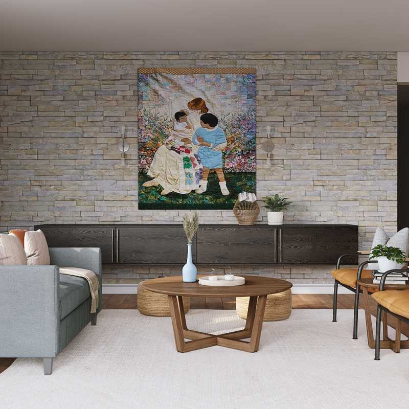 Midcentury Modern, Scandinavian Living Room Design by Havenly Interior Designer Carolyn