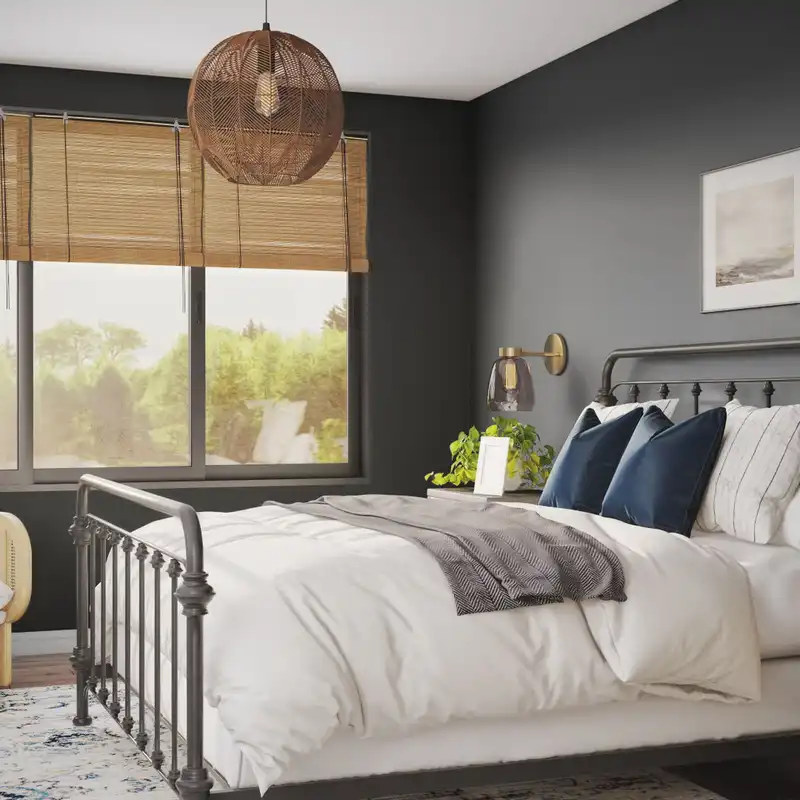 Contemporary, Eclectic, Bohemian, Rustic, Transitional Bedroom Design by Havenly Interior Designer Stacy