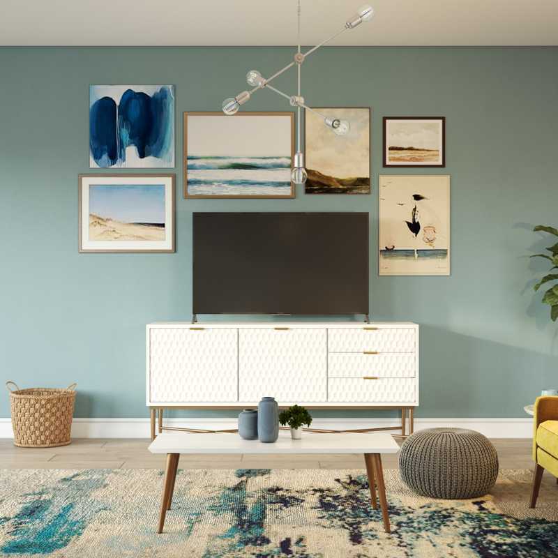 Modern, Midcentury Modern Living Room Design by Havenly Interior Designer Taylor