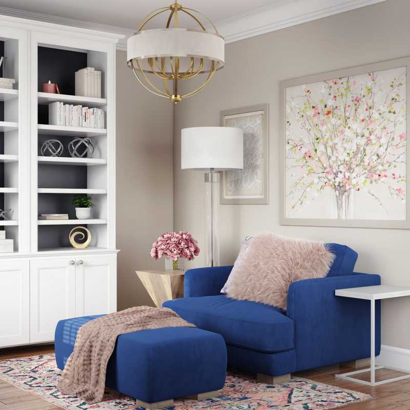 Glam, Transitional Office Design by Havenly Interior Designer Erin