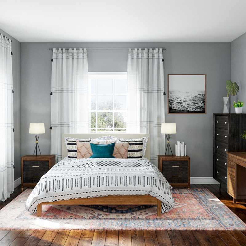 Bohemian, Midcentury Modern, Scandinavian Bedroom Design by Havenly Interior Designer Alicia