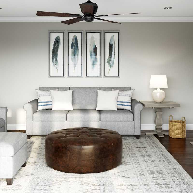 Classic, Farmhouse Living Room Design by Havenly Interior Designer Sara