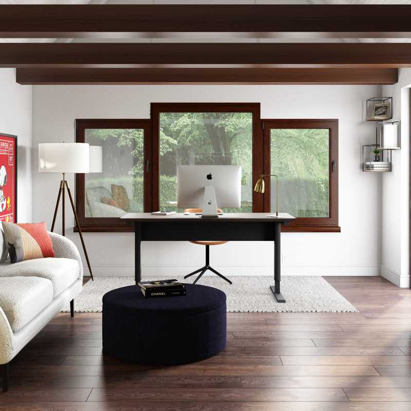 Modern, Industrial, Midcentury Modern, Minimal Office Design by Havenly Interior Designer Abi