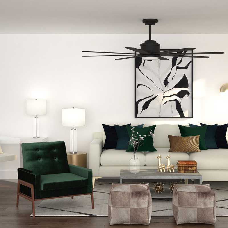 Glam Living Room Design by Havenly Interior Designer Ghianella