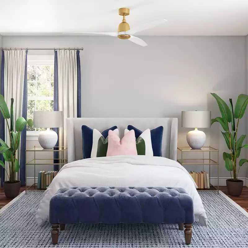 Coastal, Preppy Bedroom Design by Havenly Interior Designer Shirley