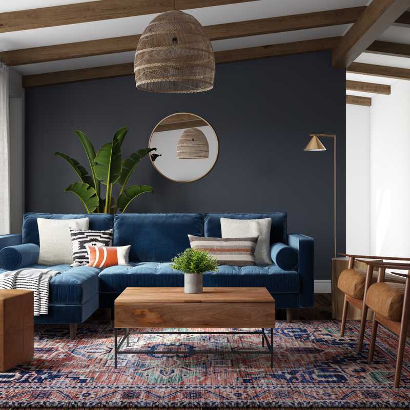 Bohemian Living Room Design by Havenly Interior Designer Angelli