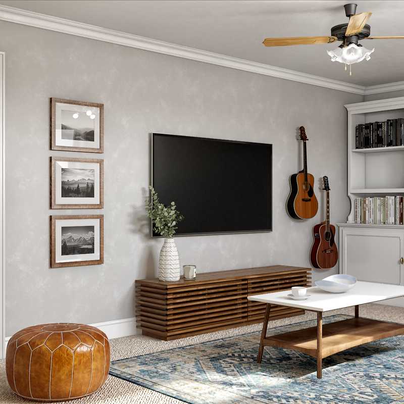 Midcentury Modern, Minimal Living Room Design by Havenly Interior Designer Janice