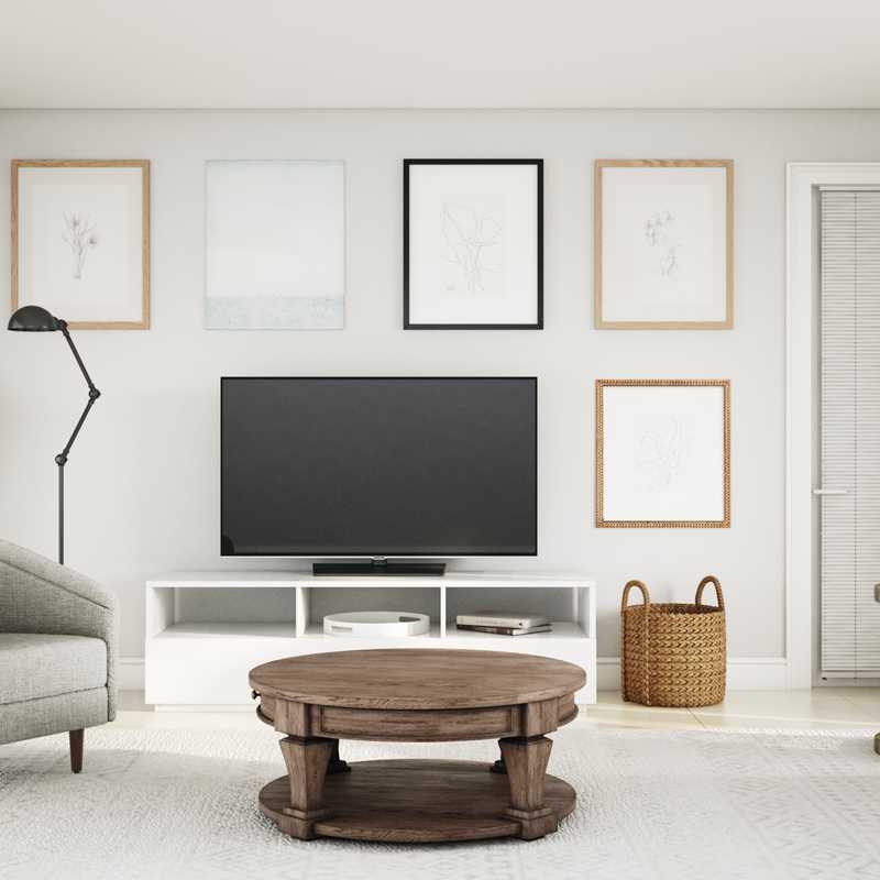 Coastal, Traditional Living Room Design by Havenly Interior Designer Elizabeth