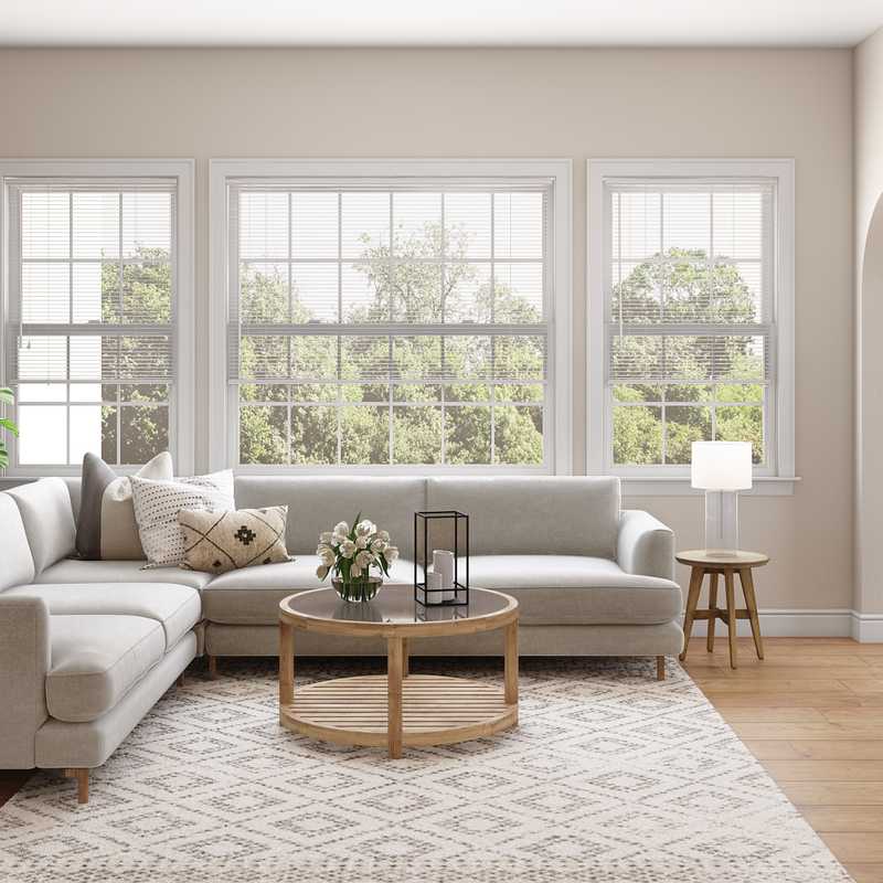 Contemporary, Farmhouse Living Room Design by Havenly Interior Designer Nicole