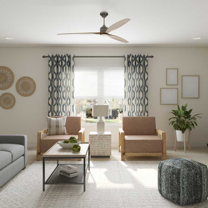 Modern, Bohemian, Minimal Living Room Design by Havenly Interior Designer Lauren