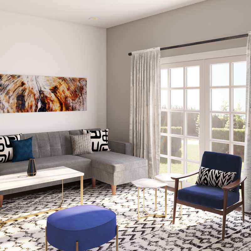 Modern, Midcentury Modern Living Room Design by Havenly Interior Designer Sharon
