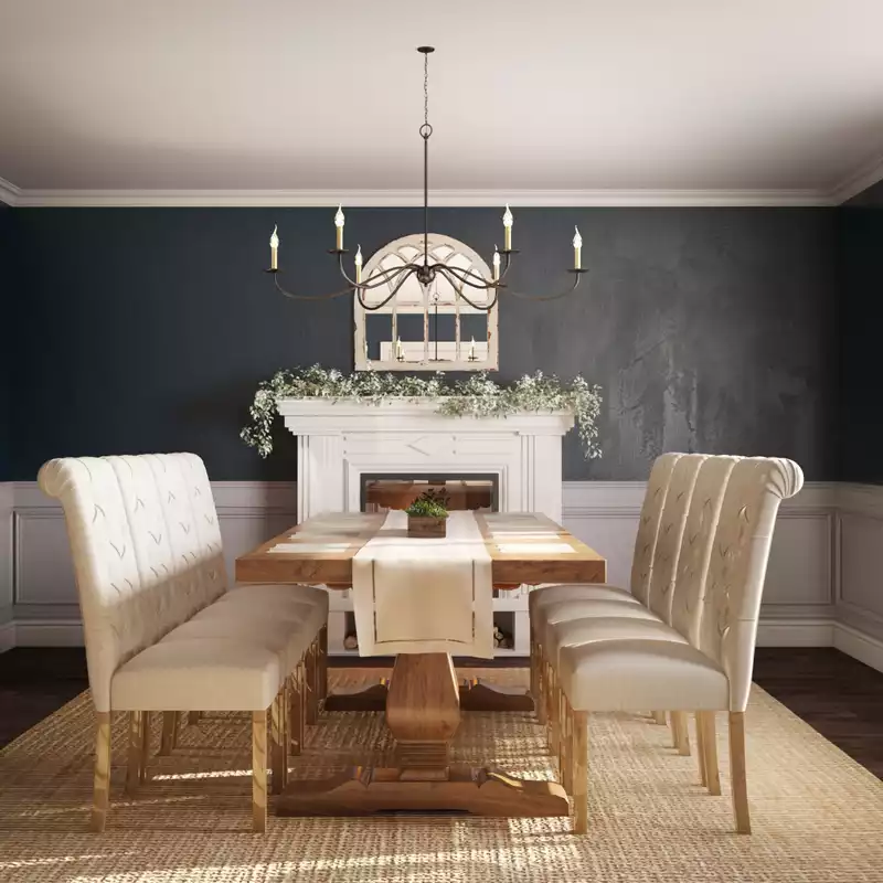 Traditional, Farmhouse, Rustic, Transitional Dining Room Design by Havenly Interior Designer Emma