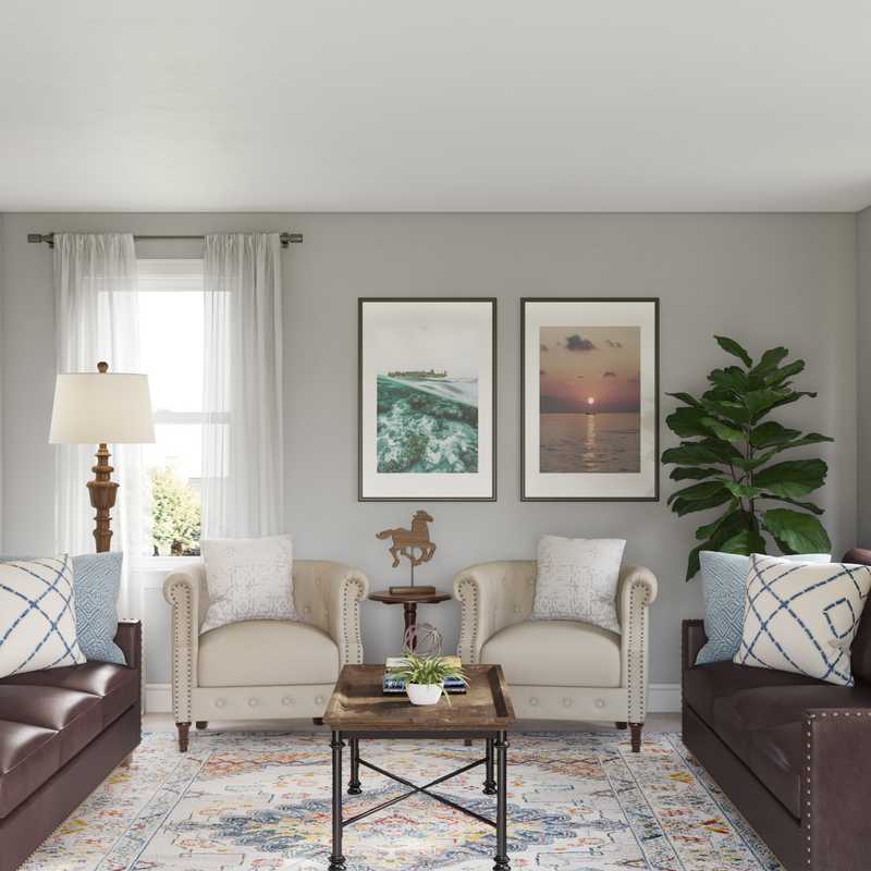 Classic, Farmhouse, Rustic Living Room Design by Havenly Interior Designer Emily