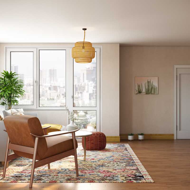 Eclectic, Bohemian, Midcentury Modern Living Room Design by Havenly Interior Designer Masooma