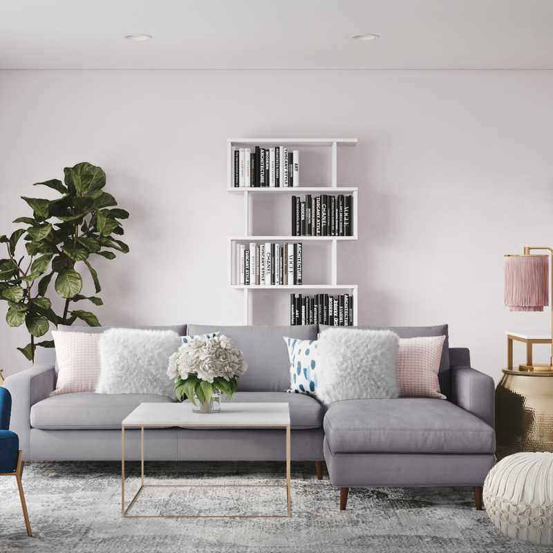 Glam Living Room Design by Havenly Interior Designer Regan