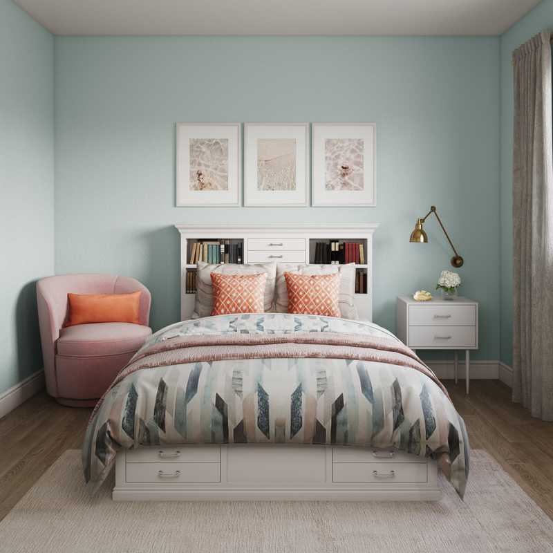 Coastal, Classic Contemporary Bedroom Design by Havenly Interior Designer Erin